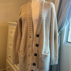 Zara cardigan sweater with patch sleeve detail